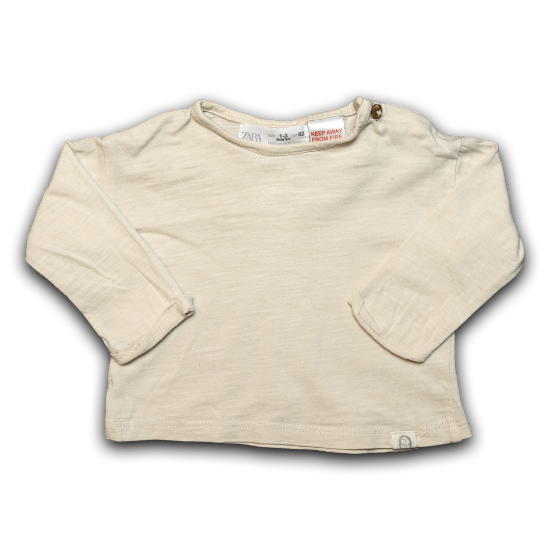T-shirt manches longues Zara (1-3 mois, 62cm)